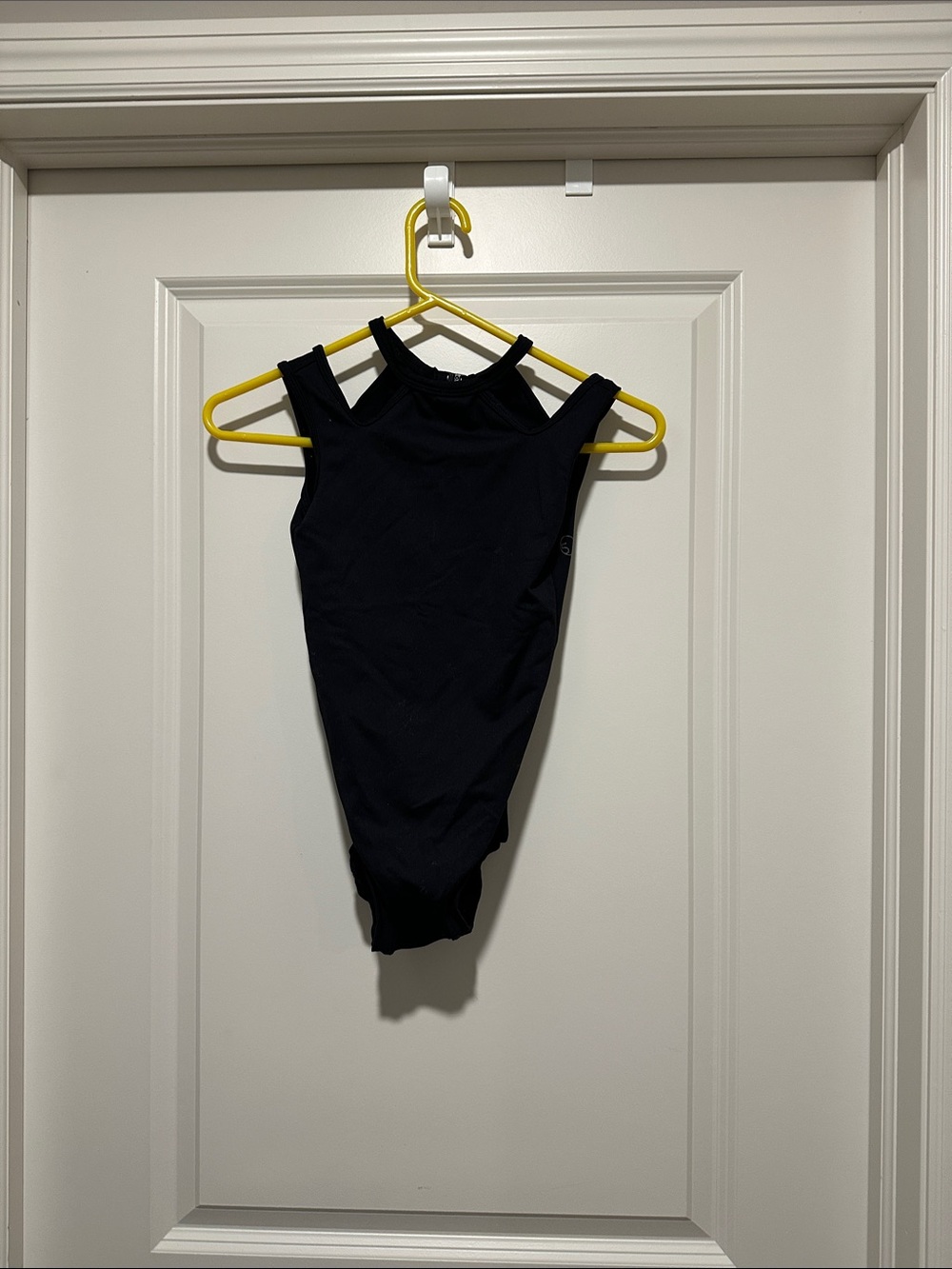 Girls' Black High-Neck One-Piece Bodysuit